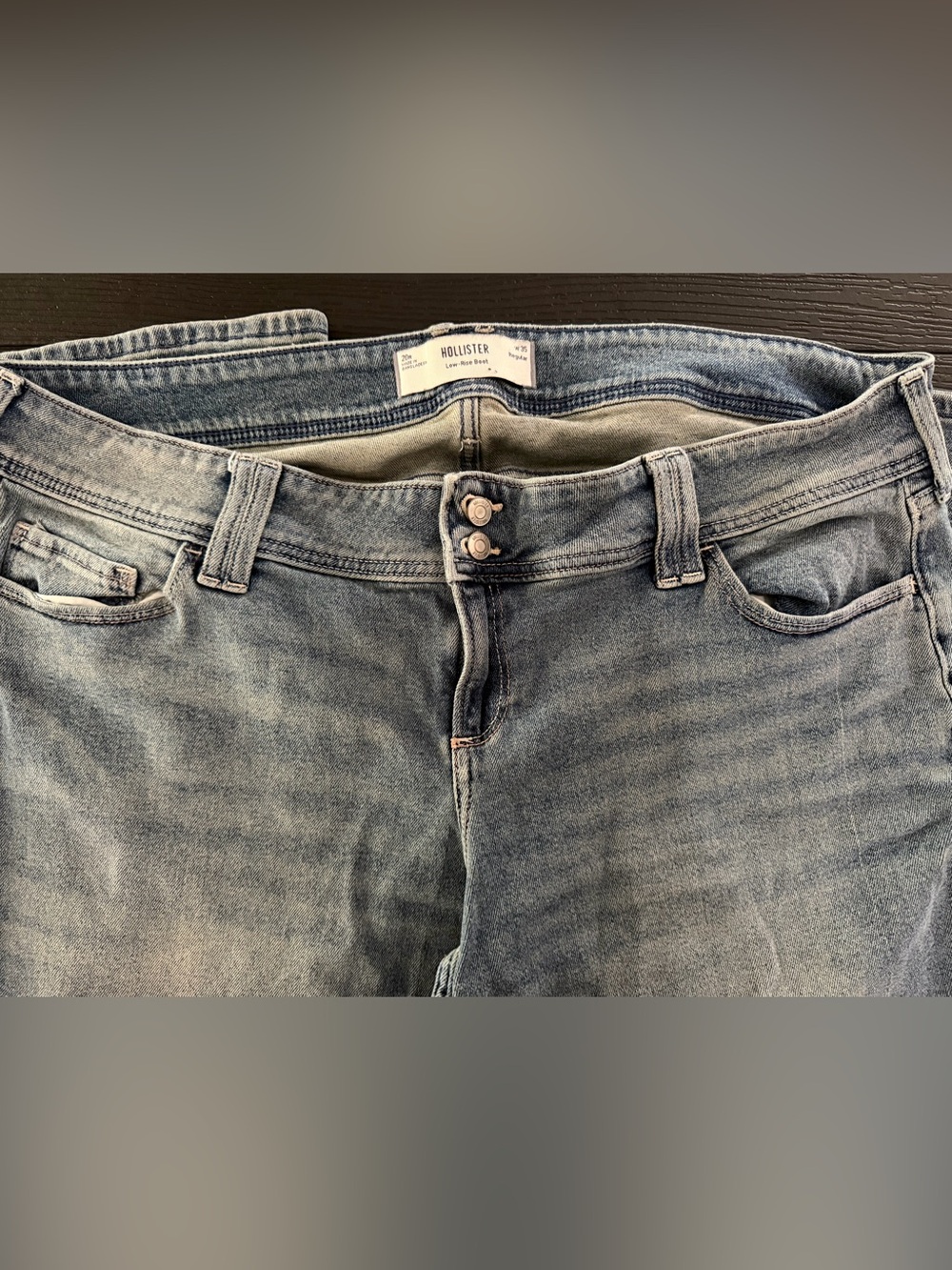 Hollister Women’s Low-Rise Butterfly Embroidery Medium Wash Bootcut Jeans